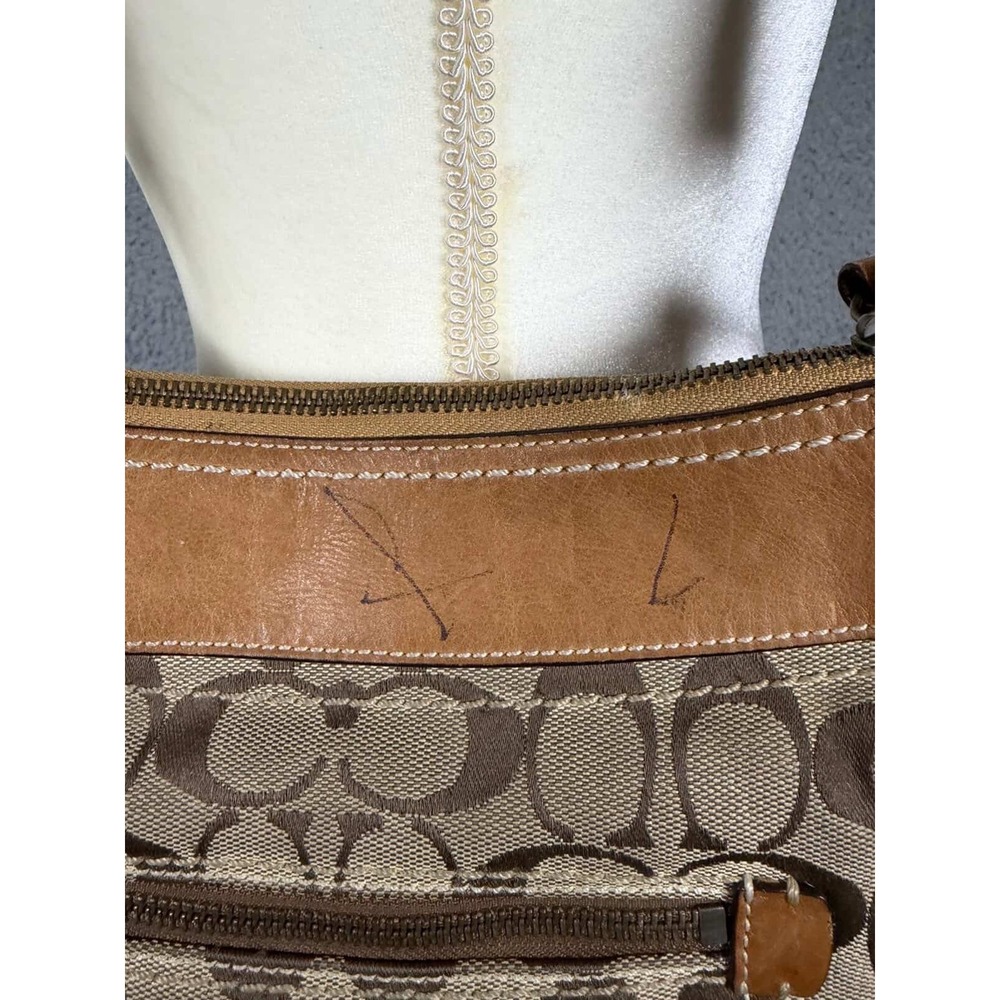 Coach Signature Monogram Swingpack Crossbody Bag Khaki Brown 10402 - Picture 4 of 8